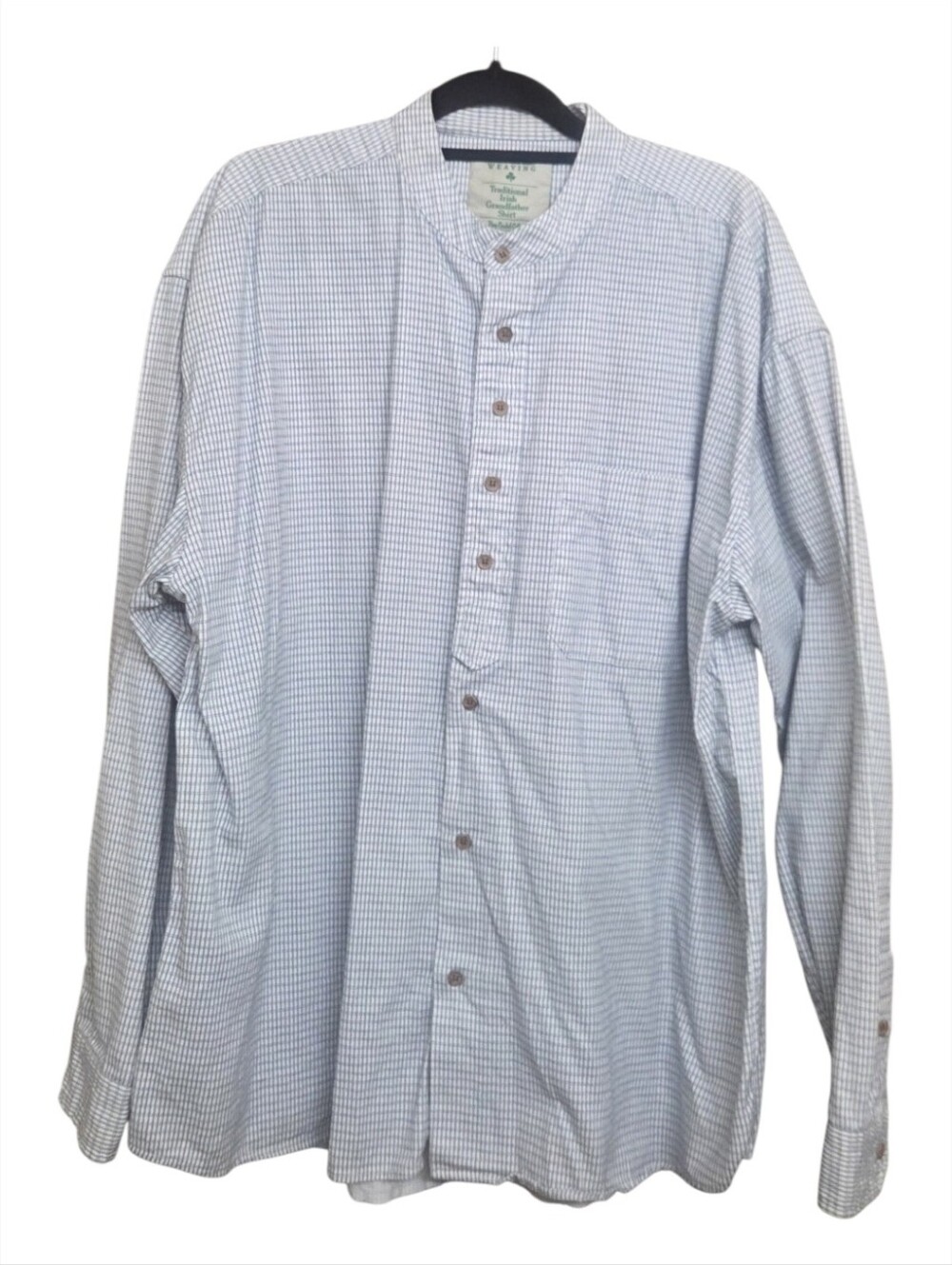 Emerald Isle Weaving XXL Traditional Irish Grandfather Shirt Cotton Check
